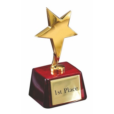 Gold Star on Rosewood Base Trophy Award