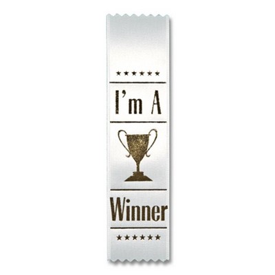 2"x8" Stock Recognition "I'm a Winner" Lapel Ribbon