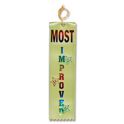 2"x8" Stock Recognition Most Improved Carded Ribbons