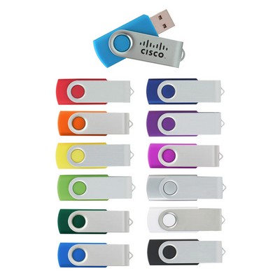 8GB Swing USB Flash Drive w/Metal Swivel Cover