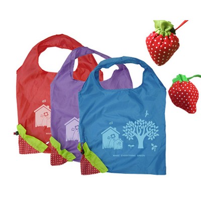 Polyester Strawberry Shopping Bag