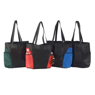 Zippered Non-Woven Shopping Tote Bag