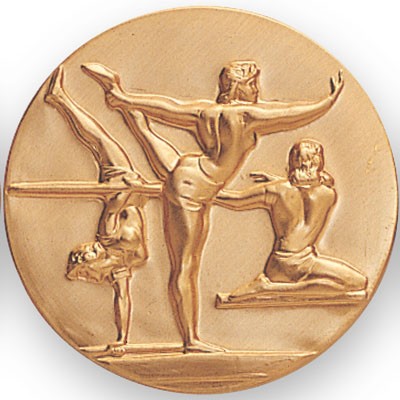 2" Female Gymnastics Stamped Medallion Insert Disc