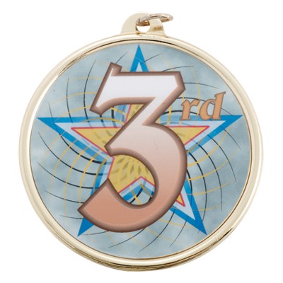 2¼" TM Series Sports Medal w/3rd Place Mylar Insert