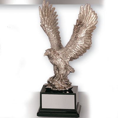 15½" Silver Electroplated Eagle Trophy w/2" Diameter Insert Space