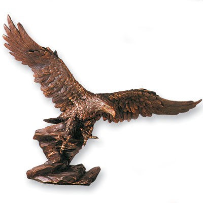 Bronze Resin Attacking Eagle Trophy w/¼" Rod (13"x16")