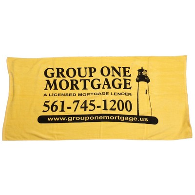 Sunshine Yellow Terry Velour Beach Towel (32"x64")