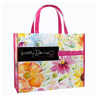 Custom Full-Color Laminated Non-Woven Shopping Tote Bag 19"x15"x6"