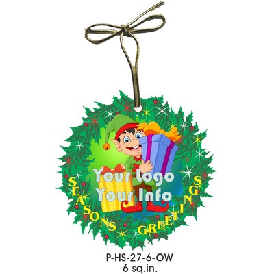 Elf Promotional Wreath Ornament (6 Square Inch)