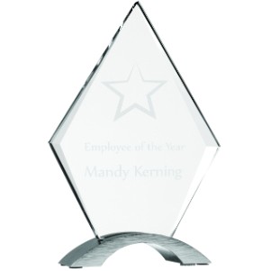 Diamond Cosmic Acrylic Award w/Aluminum Base 8 1/2"H