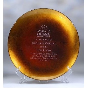 Large Round Gold Leaf Plate Award