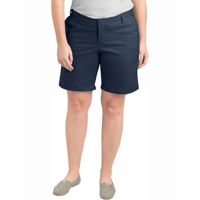 Dickies Women's FLEX 9" Flat Front Short - Plus Sizes - RELAXED FIT