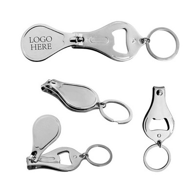 3-In-1 Nail Clipper Bottle Opener Key Chain