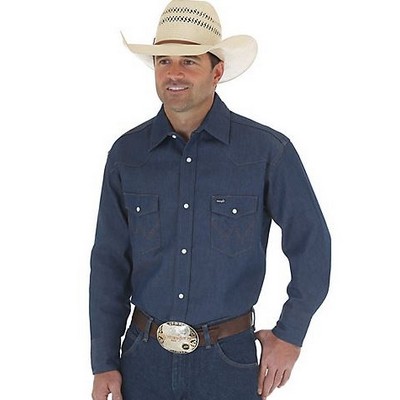 Wrangler® Men's Rigid Blue Authentic Cowboy Cut® Work Shirt