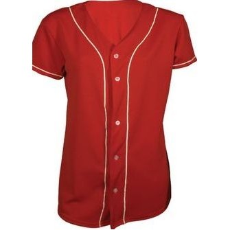 Women's 10 Oz. Stretch Double Knit Pro Style Full Button Jersey Shirt w/ Soutache