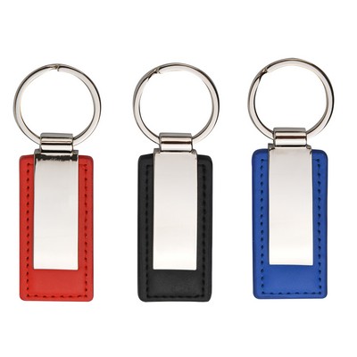 Leatherette Metal Keychain