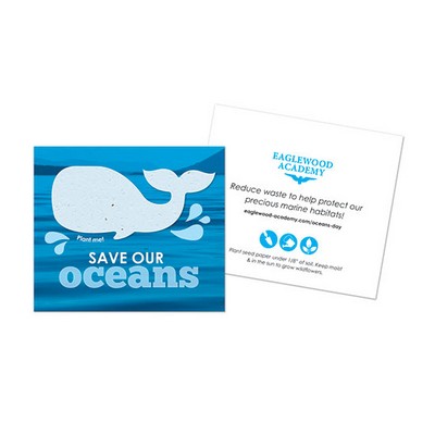 2-Sided Save Our Oceans Plantable Whale Card