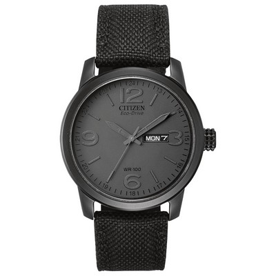 Citizen Men's Chandler Military-Style Eco-Drive Watch, Black Strap with Khaki Dial