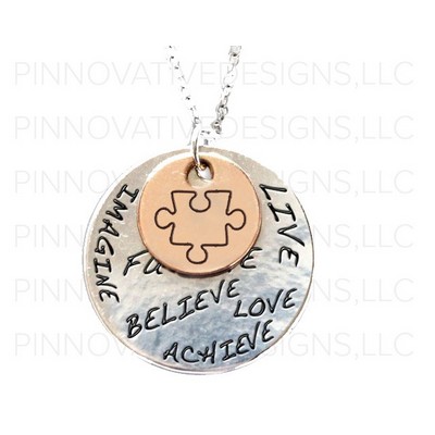 Autism Double Charm Necklace