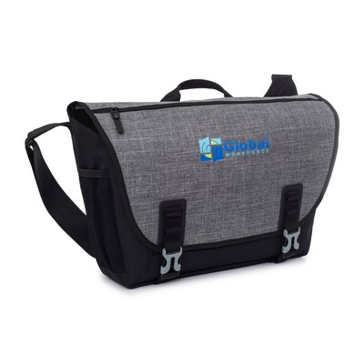 Nova Laptop Messenger Bag - Black-Charcoal Heather