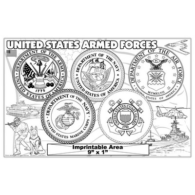 United States Armed Forces - Imprintable Colorable Placemat