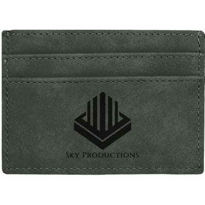 Gray Leatherette Money Clip (4" x 2.75")