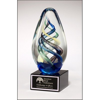 Egg Shaped Glass Award w/Glass Base