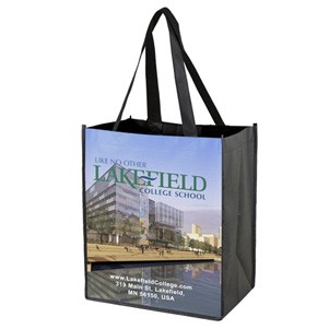 12"W x 13"H x 8"Gusset – "GALLERIA" Full Color Import Air Ship Grocery Shopping Tote Bags (Overseas)