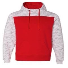 Melange Fleece Color-Blocked Hoodie