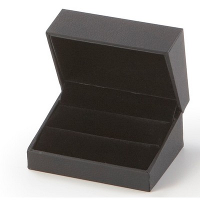 Textured Leatherette Double Ring Slot Box