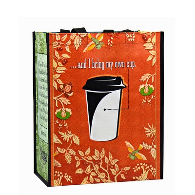 Custom Full-Color 145g Laminated Woven Promotional Grocery Bag 12"x15"x7"