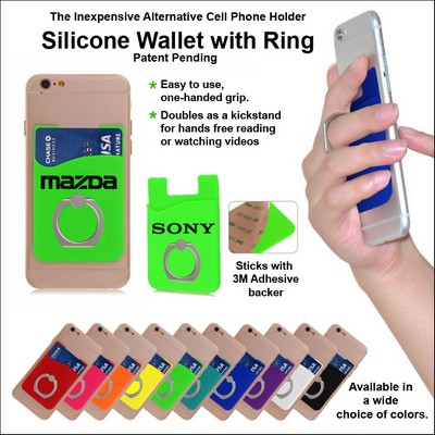 Green Silicone Wallet w/Ring