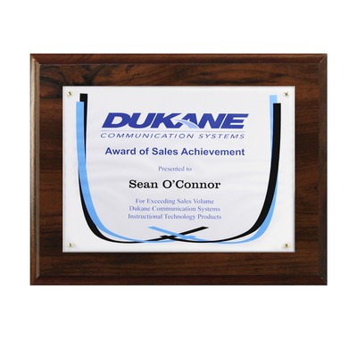 Genuine Walnut Certificate/Overlay Plaque for 7" x 5" Insert with Mailer Box