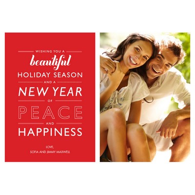 Beautiful Holiday Red Christmas Photo Cards