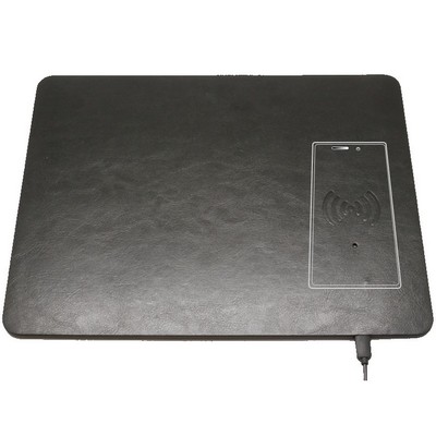 iMojo Qi Wireless Charger Leather Mouse Pad