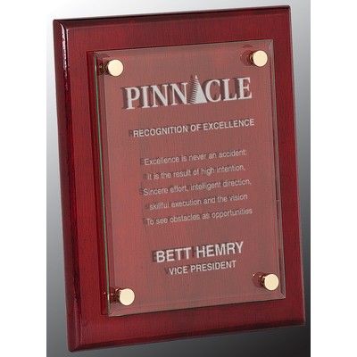 Rosewood Piano Finish Floating Glass Plaque