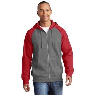 Adult Sport-Tek® Colorblock Full Zip Hooded Fleece Jacket