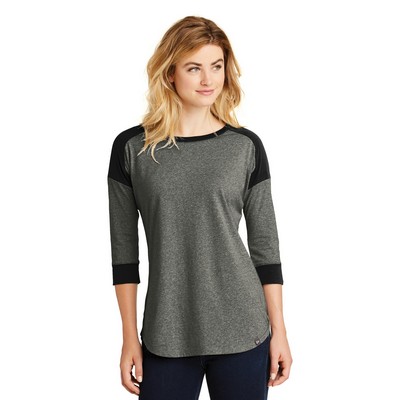 New Era® Ladies' Heritage Blend 3/4 Sleeve Baseball Raglan Tee Shirt