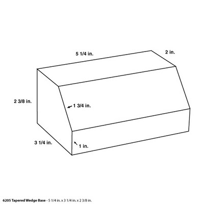 Tapered Front Base - 5 1/4" x 3 1/4" x 2 3/8"