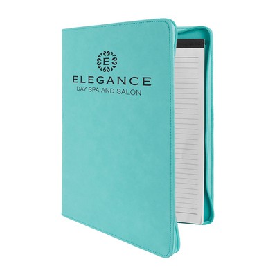 9½" x 12" Leatherette Teal Portfolio with Zipper