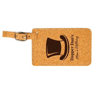 Luggage Tag, Cork, 4 1/4" x 2 3/4"