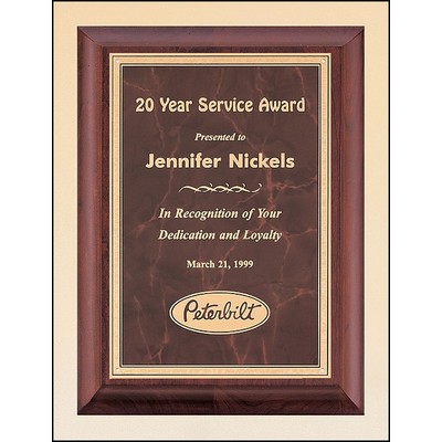 Airflyte® Cherry Finish Plaque w/Ruby Marble Plate (8"x 10")