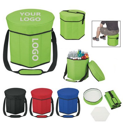 OutDoor Hexagon Folding Portable Seat Cooler Storage Stool Chair