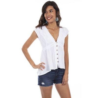 Cantina Collection Cap Sleeve Blouse