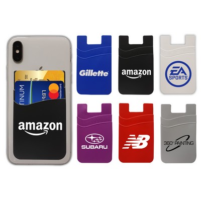 Dual Pocket Silicone Cell Phone Wallet