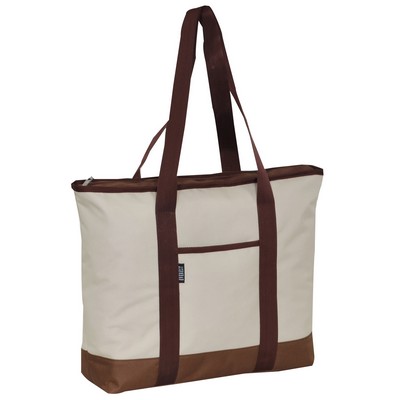 Everest Shopping Tote, Beige/Brown