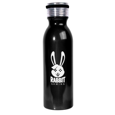 20 oz. Retro Stainless Steel Water Bottle (1 Color Imprint)