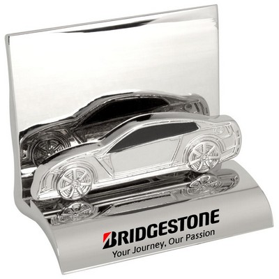 Chrome Metal Sports Car Business Card Holder