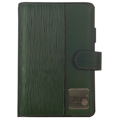 The Brown Book MI Series - Green Genuine Leather Planner with Magnetic Tab Closure (7.75"x5.25")