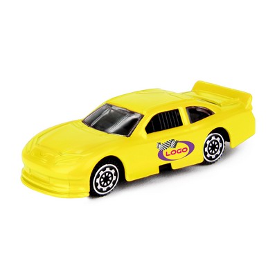 3" 1:64 Scale Nascar® Style Race Car -Yellow w/ Full Logo (Both Doors -same art)